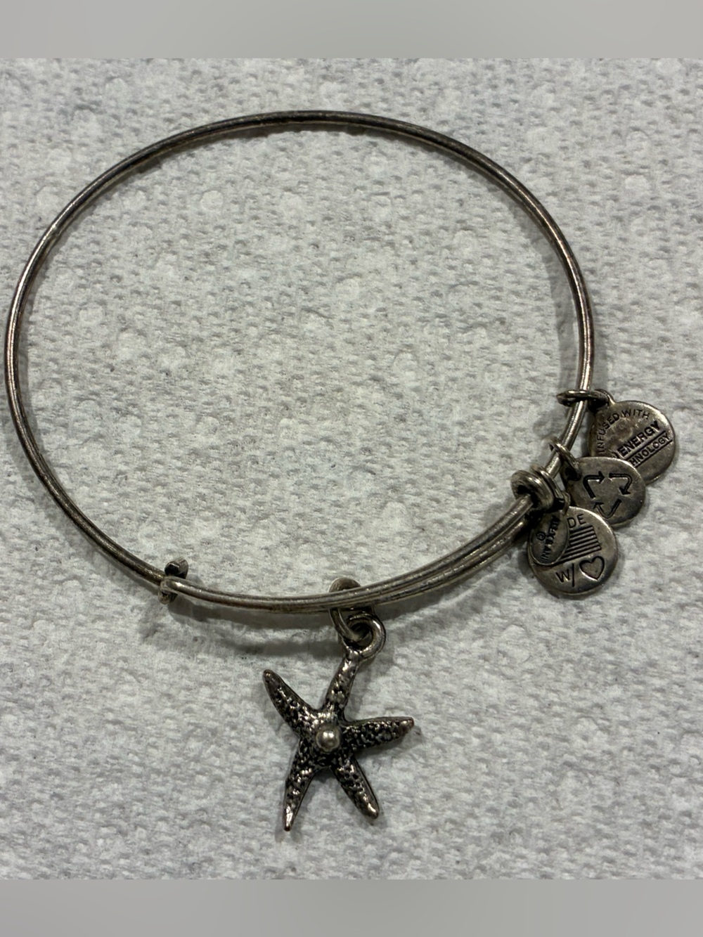 Alex and Ani Starfish Charm Silver Bangle Bracelet